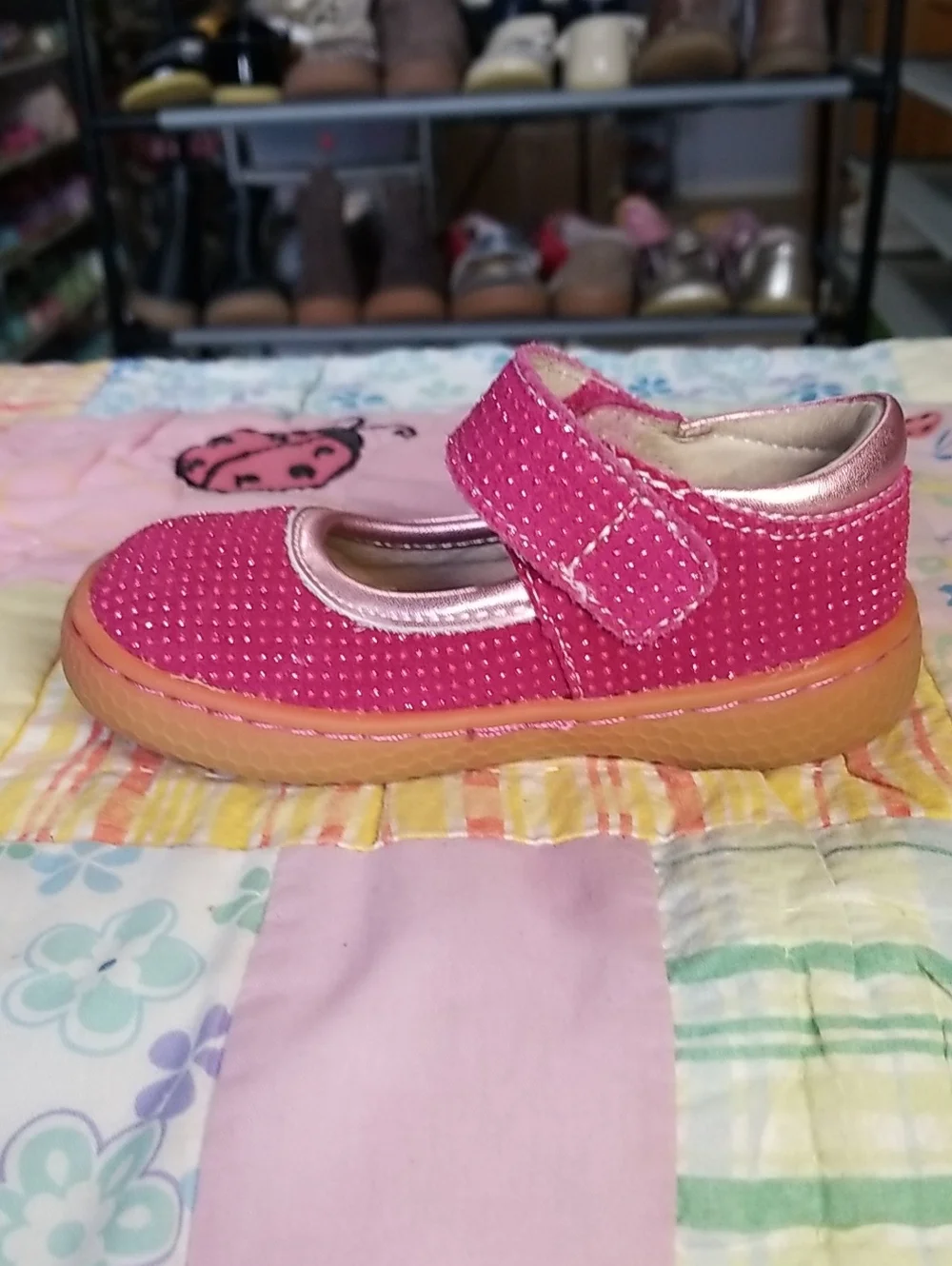 Livie & Luca Pink Mary Jane Shoes With Sparkle Dots Size 5 Gemma